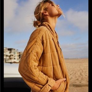 Gold / yellow dolman quilted jacket free people